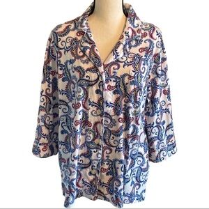 Ralph Lauren Cotton Paisley Pajama Top Size XL